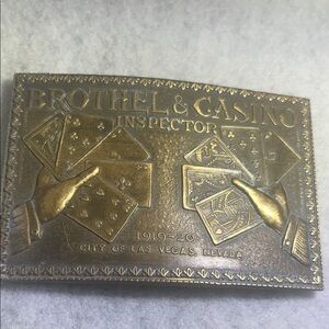 Vintage Style Brothel & Casino Inspector Belt Buckle